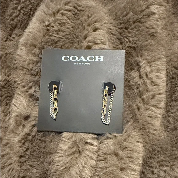 Signature Coach Mixed Chain Drop Earrings - Picture 2 of 3